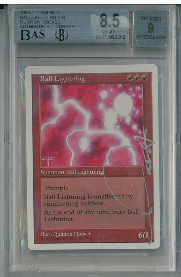 Magic Gathering 5th Edition Ball Lightning Signed Quinton Hoover BGS 8.5 ERROR - Image 1 of 1