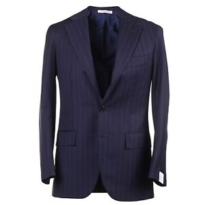 Orazio Luciano Classic-Fit Navy Blue Stripe Extrafine Wool Suit 36R (Eu 46)