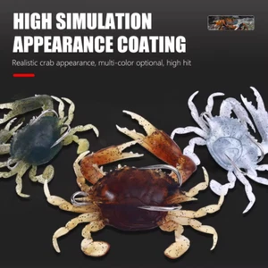 1Pcs 8cm Crab Soft Lures Double Sharp Hooks Lifelike Fake Bait Perfect Swim bait - Picture 1 of 18