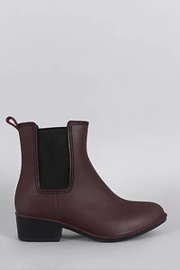 New Women Stretchable Elastic Gore Almond Toe Rain Boot Ankle Booties Waterproof - Picture 1 of 5