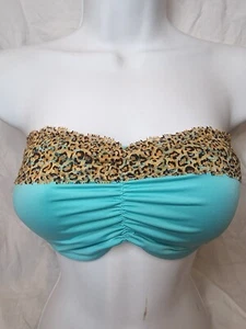 NEW! René Rofé Aqua Animal print Seamless Strapless Bralette Tube Top Bra - Picture 1 of 4