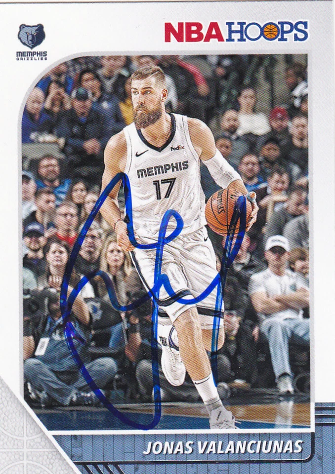 JONAS VALANCIUNAS MEMPHIS GRIZZLIES SIGNED CARD RAPTORS NEW ORLEANS PELICANS - Image 1 of 1