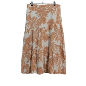 ~SS~ Size 12 DOTTI Floral Midi Skirt - Cream/Orange - Picture 1 of 9