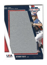 2019 Anthony Volpe USA Baseball JUMBO JERSEY ROOKIE Card #139/166-Yankees