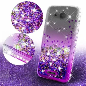 For Alcatel Tetra 5041C Case Liquid Glitter Diamond Bling Ring Stand Phone Cover - Picture 1 of 21