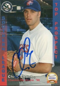 1998 Huntsville Stars CHRIS ENOCHS Signed Card autograph AUTO ASTROS A'S