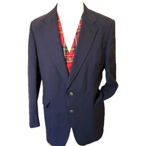 Jack Nicklaus Black Blazer Sport Coat Mens 44L Wool HSM Gold Buttons Bear Vtg - Picture 1 of 7