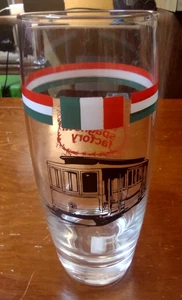 The Old Spaghetti Factory Glass 6.5" bandera italiana y carro restaurante retro - Imagen 1 de 2