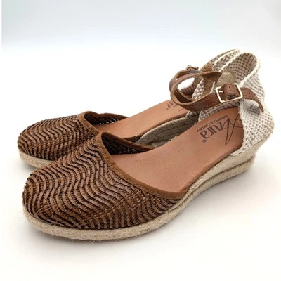 Azura by Spring Step Lia Espadrille Wedge Sandal Women's Brown Size US8.5 EU39 - Image 1 of 4