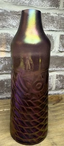 Jarrón vaso firmado botella iridiscente azul oscuro soplado a mano John Cook Koi - Imagen 1 de 6