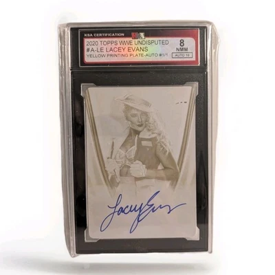 2020 Topps WWE Placa de Impressão Indiscutível 1/1 Lacey Evans Classificação 8 Auto 10 NMMT - Imagem 1 de 2