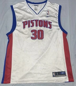 Detroit Pistons #30 RASHEED WALLACE Jersey Reebok NBA Swingman White Large USED - Picture 1 of 9