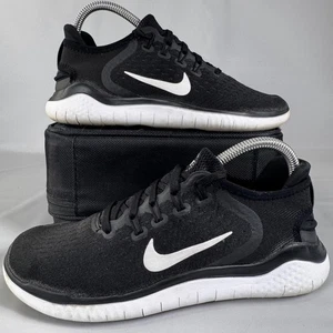Nike Free RN 2018 Running Shoes Lightweight Athletic Black White 7.5 - Picture 1 of 7