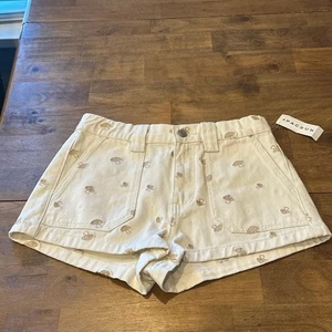 PacSun Mushroom Embroidered Shorts - Size Small - NWT cottagecore whimsy - Picture 1 of 13