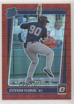 2021 Panini Donruss Optic Rated Red Pandora Prizm /99 Estevan Florial Rookie RC - Image 1 of 2