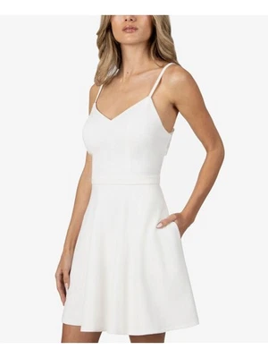 SPEECHLESS Womens Ivory Spaghetti Strap Mini Fit + Flare Dress 3 - Image 1 of 4