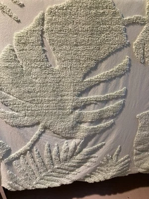 Madison Park Cotton Chenille Mint Green Fern Design Duvet Cover & Shams Cal King - Image 1 of 4