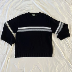 Vintage Y2K 2000s Black Stripe Pullover Sweater Herren XL Skater Punk Grunge - Bild 1 von 8