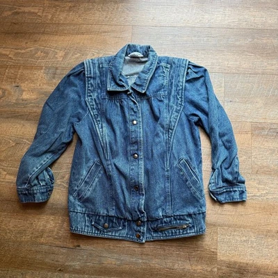 Chaqueta vaquera de colección años 80/90 almohadillas para el hombro para mujer Foto 1 de 4