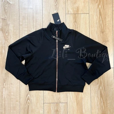 Nike Air Mujer Ropa Deportiva Cremallera Completa Chaqueta CD8850-010 Negro Rosa Dorado Nuevo con Etiquetas Talla L Foto 1 de 4