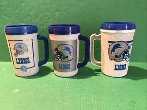 Menge 3 Vintage Aladdin Thermo Serv NFL Detroit Löwen Reise Plastikbecher 20 Unzen Becher - Bild 1 von 12
