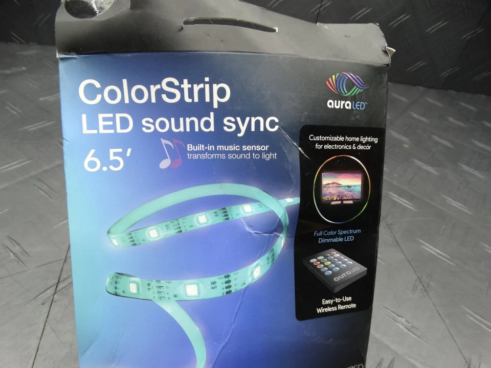 AuraLED ColorStrip LED Sound Sync USB Powered 6.5ft w/ Music Remote Settings - Image 1 of 4
