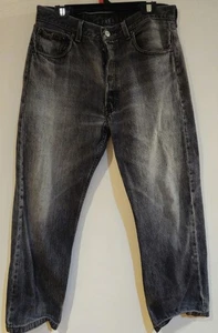 Levis 501 XX Black Button Fly Straight Leg Jeans Mens Size 33w 32L Vintage 90s - Foto 1 di 6