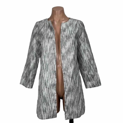 Blazer Chicos Travelers Plateado Metálico Frente Abierto Rayas 0/S Chaqueta Carrera Foto 1 de 4