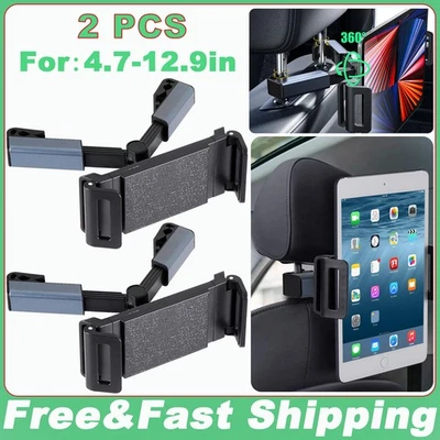 2PCS Car Back Seat Headrest Mount Tablet Holder for 4.7-12.9 inch iPad Phone - Image 1 of 4