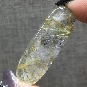14,9 ct naturale trasparente bellissimo cristallo di quarzo rutilato esemplari minerali lucidati - Foto 1 di 6