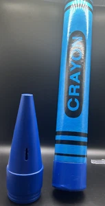 1988 Blue Crayon Bank Collectible Fun Money Saving Kids Room 1980s - Picture 1 of 5