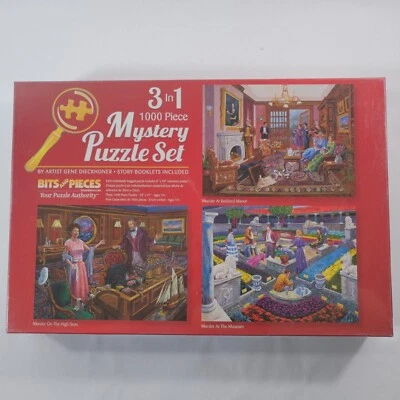 Bits and Pieces 3-in-1 Multipack 1000 pc Large Piece Mystery Puzzle NEW SEALED! - Image 1 of 4