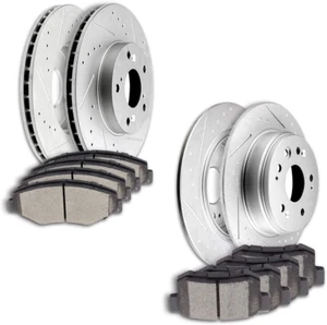 Brake Rotors Brakes Pads Kits, Front Rear Discs Brakes Rotors and Ceramic - Picture 1 of 12