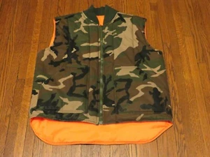 Men's Arctic Explorer Canis Lupus Camo Orange Reversible Vest Jacket sz L - Picture 1 of 5