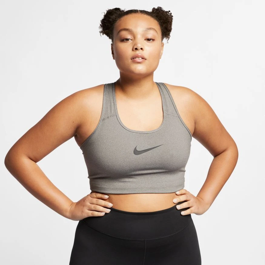 Nike Swoosh Women's Plus Size Sports Bra Medium Support Gray 1x