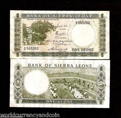 SIERRA LEONE 1 LEONE P-1 1969 X 50 Piece Lot 1st BANKNOTE TDLR 1/2 Bundle MONEY  - Image 1 of 2