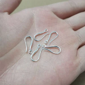 10pcs Silver Plated Ear Hook Earring Connector Claw Hook DIY Making Findings - Picture 1 of 3