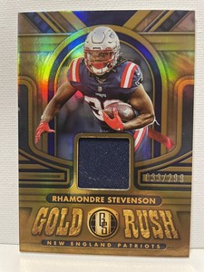 2023 Panini Gold Standard Rhamondre Stevenson Jersey Patch Gold Rush 33 /299!!