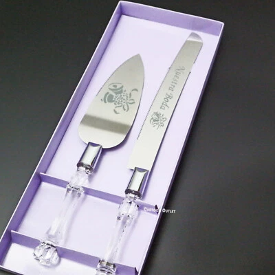 Boda Свадебный Cuchillos De Пастельный Нож для Торта Набор для Сервера Nuestra Bodal Серебряный Колокол - Изображение 1 из 4