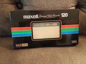 Selten Vintage VERSIEGELT KEIN BARCODE leer Maxell HGX GOLD 120 Epitaxial VHS Videokassette - Bild 1 von 12