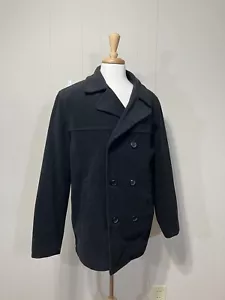 Men's Excellent "Columbia" Polyester Lined Insulated Double Breasted Peacoat Lg - Picture 1 of 11