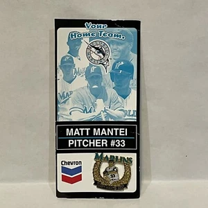 1999 Matt Mantei Florida Marlins Baseball MLB SGA Giveaway Chevron Hat Lapel Pin - Picture 1 of 4