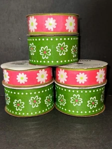 Ribbon Grosgrain and Satin Preppy Flowers  6 Rolls - Picture 1 of 1