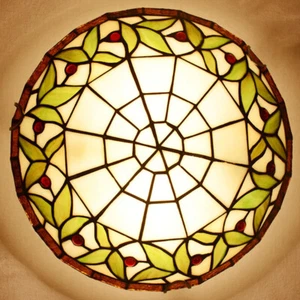 Classical Ceiling Light Living Room Tiffany Light Flush Mount Stained Glass Lamp - Picture 1 of 7