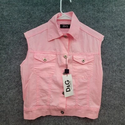 Dolce & Gabana Gilet Womens  Size 27 Pink Button Up Sleeveless Vest - Image 1 of 4
