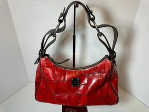 Dooney & Bourke Handtasche rot Leder Krokodil Vintage - schön getragen für Charme - Bild 1 von 21