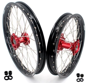 KKE 19/16'' Big Kid's Wheels Rims Set Fit Honda CRF150R 2007-2025 CNC Red Hubs - Picture 1 of 12