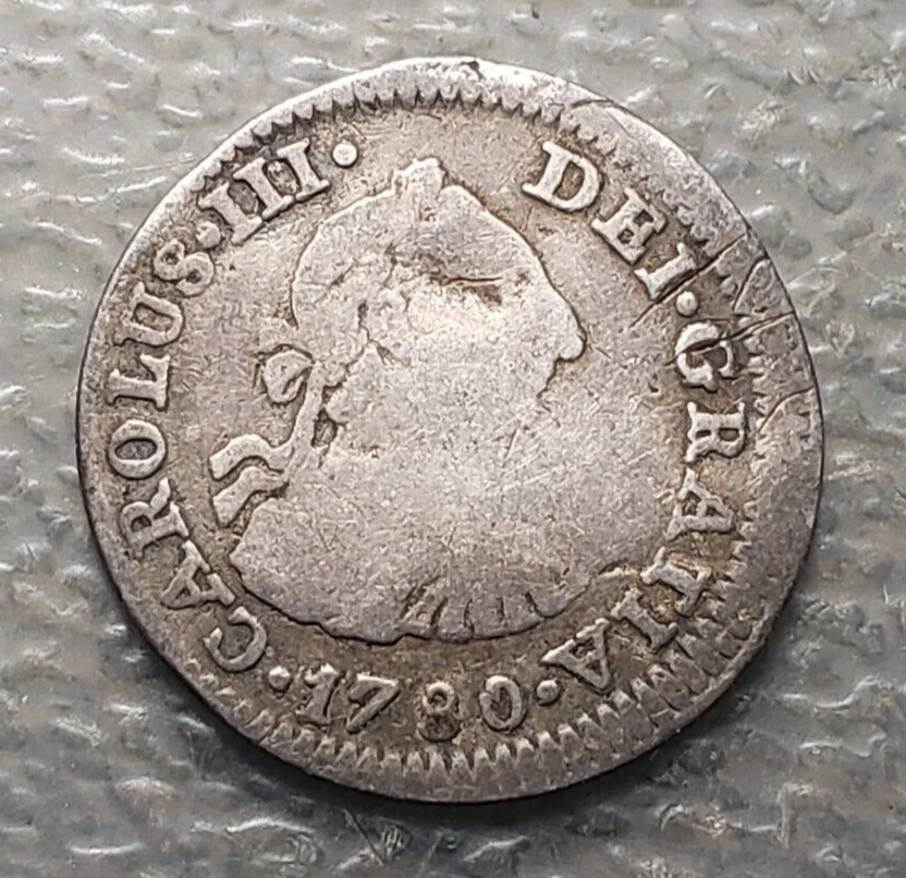 MEXICO CHARLES III OF SPAIN SPANISH COLONIAL 1/2 REAL 1790 FF - Image 1 of 2