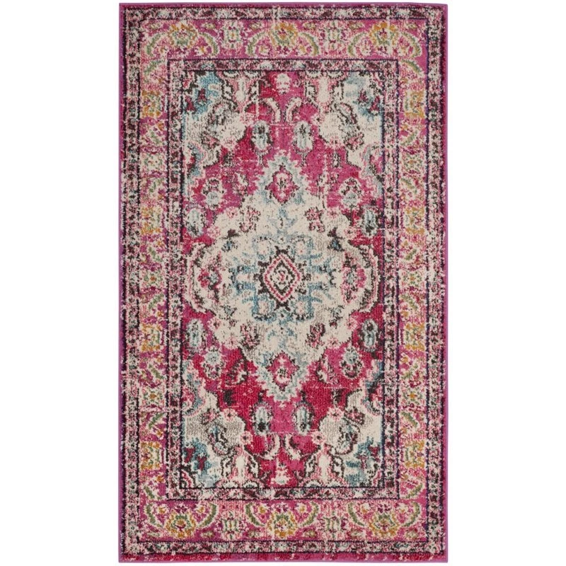 Safavieh Monaco Mnc243d Pink and Multi Runner 2ft2in X 10ft