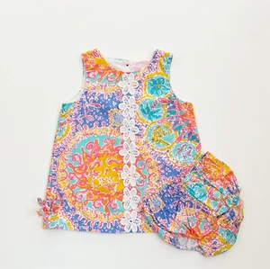 Lilly Pulitzer Written In The Sun Baby Kleid & Unterhose 18-24 Monate Sehr guter Zustand Rarität - Bild 1 von 2